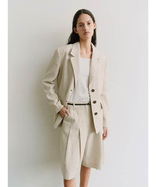 MOHAN(モハン)の「TIS STRIPE WIDE BERMUDA TROUSERS_STRIPE BEIGE(その他パンツ・レディース・ベージュ・SMALL/MEDIUM)」の3枚目の写真