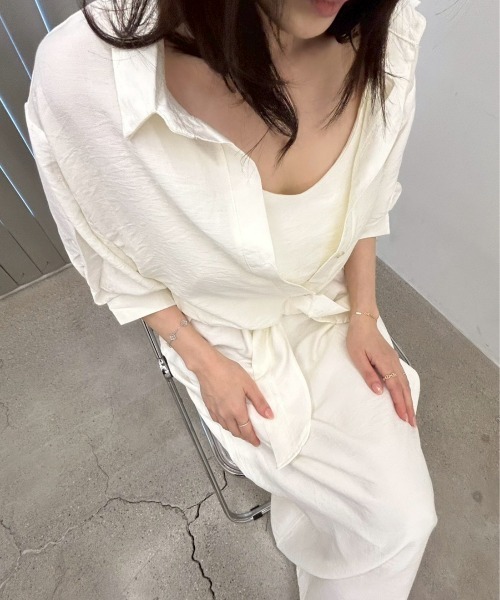 Chick(チック)の「前結びシャツ×キャミソールワンピースセット(ワンピース・レディース・ブラック/アイボリー・FREE)」の21枚目の写真