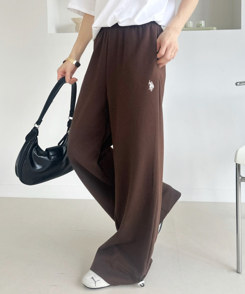 U.S. POLO ASSN.(ユーエスポロアッスン)の「【Ada.別注 U.S. POLO ASSN】裾ドロスト ワイド スウェットパンツ(その他パンツ・レディース・グレー/ブラック/ブラウン・L/S/M)」の3枚目の写真