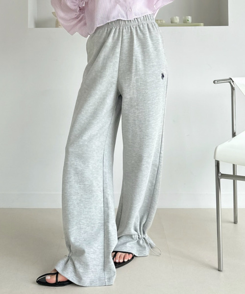 U.S. POLO ASSN.(ユーエスポロアッスン)の「【Ada.別注 U.S. POLO ASSN】裾ドロスト ワイド スウェットパンツ(その他パンツ・レディース・グレー/ブラック/ブラウン・L/S/M)」の6枚目の写真