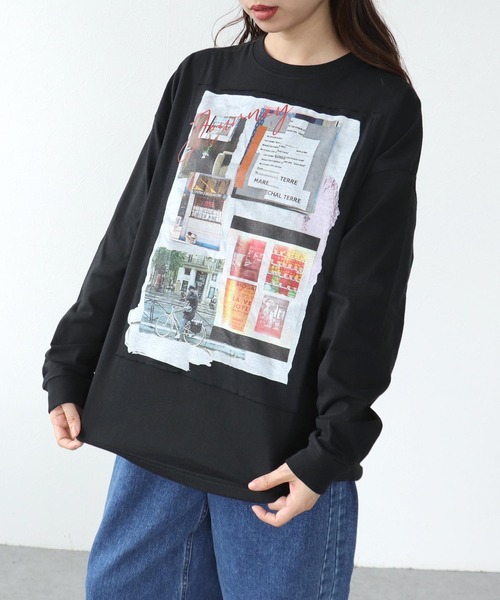 Cepica(セピカ)の「【MARECHAL TERRE / マルシャルテル】コラージュロングT(Tシャツ/カットソー・レディース・ブラック/オフホワイト・FREE)」の18枚目の写真