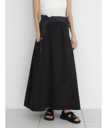 Gather waist docking skirt