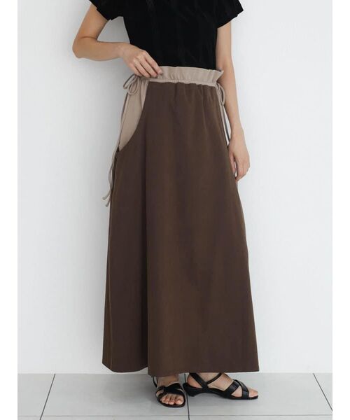FIKA.(フィーカ)の「Gather waist docking skirt(スカート・レディース・チャコール/ブラウン・FREE)」の11枚目の写真