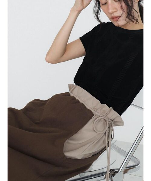 FIKA.(フィーカ)の「Gather waist docking skirt(スカート・レディース・チャコール/ブラウン・FREE)」の15枚目の写真