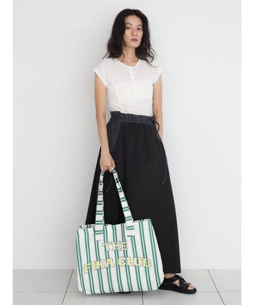 FIKA.(フィーカ)の「Gather waist docking skirt(スカート・レディース・チャコール/ブラウン・FREE)」の5枚目の写真