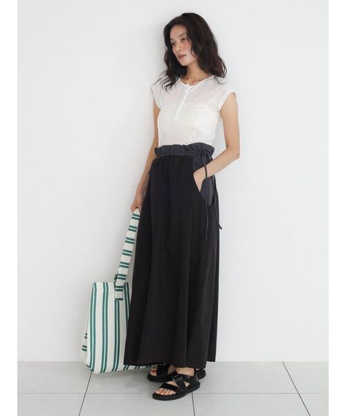 FIKA.(フィーカ)の「Gather waist docking skirt(スカート・レディース・チャコール/ブラウン・FREE)」の7枚目の写真