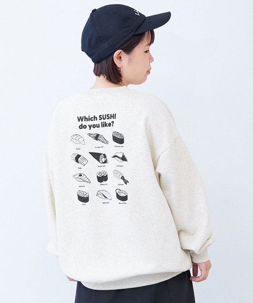 devirock(デビロック)の「大人 デビラボ プリント 裏起毛トレーナー(スウェット・レディース・ベージュ系その他3/ベージュ系その他4/ベージュ系その他/ブルー系その他2/ベージュ系その他2/ブルー系その他/ピンク系その他/グレー系その他/ブラウン系その他/グレー系その他2/ブラック系その他・LL/L/M)」の6枚目の写真