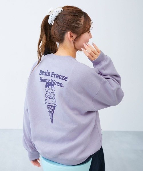 devirock(デビロック)の「大人 デビラボ プリント 裏起毛トレーナー(スウェット・レディース・ベージュ系その他3/ベージュ系その他4/ベージュ系その他/ブルー系その他2/ベージュ系その他2/ブルー系その他/ピンク系その他/グレー系その他/ブラウン系その他/グレー系その他2/ブラック系その他・LL/L/M)」の10枚目の写真