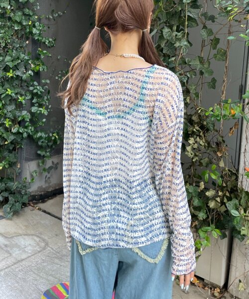 HELLO.SANFRANCISCO(ハローサンフランシスコ)の「【HELLO.SANFRANCISCO】フロントタックロゴレースカーディガン(Tシャツ/カットソー・レディース・レッド/ブルー・ONE SIZE)」の6枚目の写真