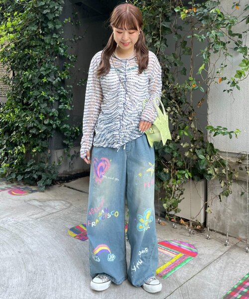 HELLO.SANFRANCISCO(ハローサンフランシスコ)の「【HELLO.SANFRANCISCO】フロントタックロゴレースカーディガン(Tシャツ/カットソー・レディース・レッド/ブルー・ONE SIZE)」の7枚目の写真