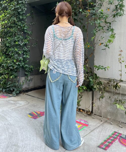 HELLO.SANFRANCISCO(ハローサンフランシスコ)の「【HELLO.SANFRANCISCO】フロントタックロゴレースカーディガン(Tシャツ/カットソー・レディース・レッド/ブルー・ONE SIZE)」の9枚目の写真