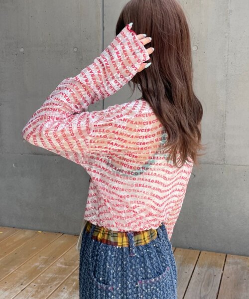 HELLO.SANFRANCISCO(ハローサンフランシスコ)の「【HELLO.SANFRANCISCO】フロントタックロゴレースカーディガン(Tシャツ/カットソー・レディース・レッド/ブルー・ONE SIZE)」の16枚目の写真