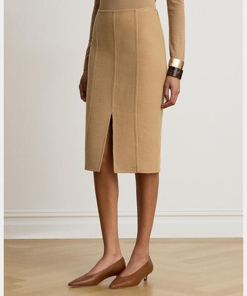 LAUREN RALPH LAUREN(ローレン ラルフ ローレン)の「ダブルフェイスド ウールブレンド ペンシル スカート(スカート・レディース・ブラウン系5・0/4/2/00)」の3枚目の写真