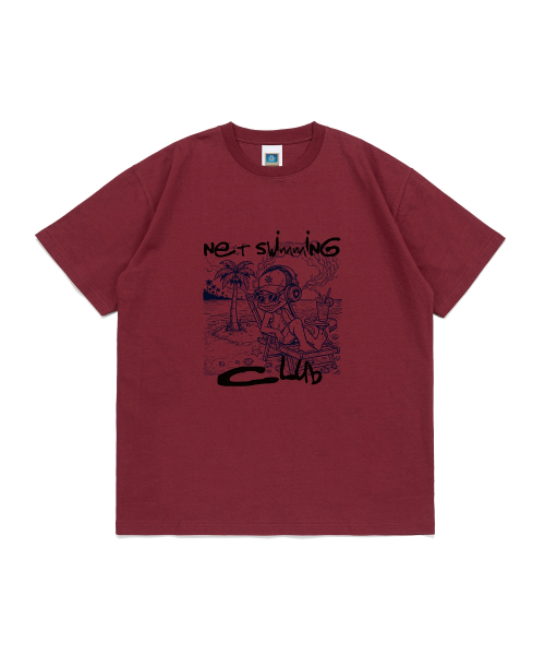 NET SOCIAL CLUB(ネットソーシャルクラブ)の「オリジナルスイミングクラブ 半袖Tシャツ (バーガンディ)(Tシャツ/カットソー・レディース・その他・LARGE/MEDIUM/SMALL/X-LARGE)」の1枚目の写真