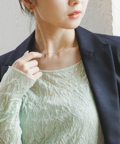 Noble(ノーブル)の「リンクルシアージャージーTOPS(Tシャツ/カットソー・レディース・ライトグリーン/ホワイト系その他・FREE)」の15枚目の写真