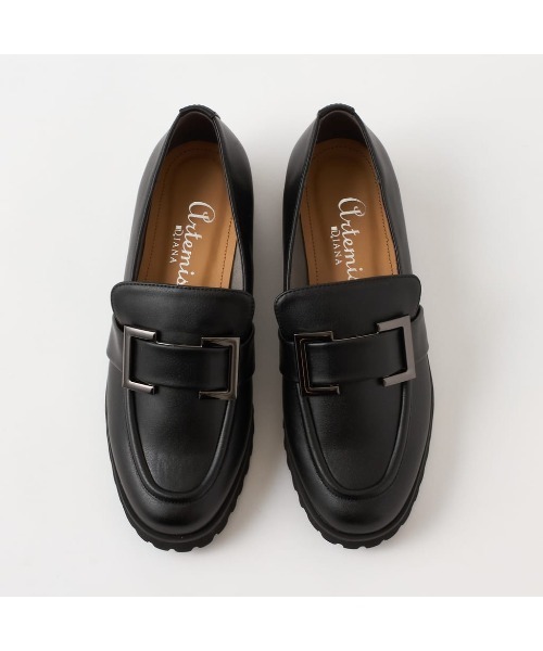 FLAT(フラット)の「厚底 プラットフォームソール スクエアバックルローファー(ローファー・レディース・ブラウン/ブラック系その他/ベージュ/ブラック・23.5cm/24.0cm/23.0cm/22.5cm/22.0cm/24.5cm)」の6枚目の写真