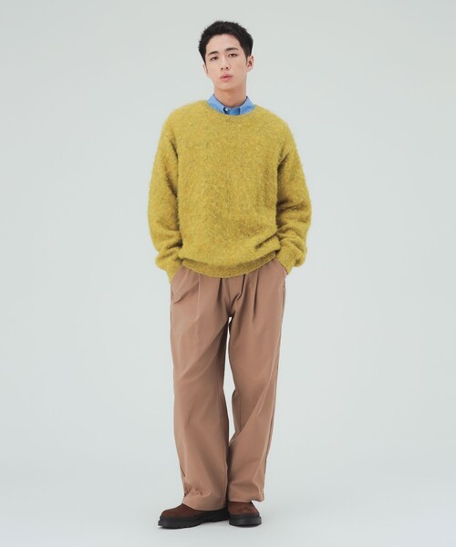 BEAMS HEART（ビームスハート）の「モヘヤライク ミックス クルーネック ニット（ニット/セーター・メンズ・イエロー/ミント・LARGE/MEDIUM/SMALL）」の4枚目の写真