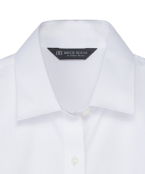 TOKYO SHIRTS(トウキョウシャツ)の「【透け防止】 形態安定ノンアイロン ワイド 長袖ビジネスワイシャツ(ビジネスシャツ・レディース・ホワイト・XL/XS/S/M/L/LL)」の3枚目の写真