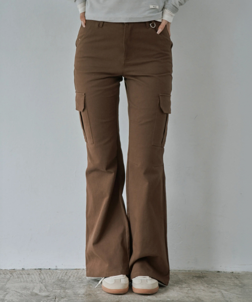 WAARFORWOMAN(ワール・フォー・ウーマン)の「W1154 Dリングカーゴブーツカットパンツ_ブラウン(その他パンツ・レディース・その他・SMALL/MEDIUM/LARGE)」の5枚目の写真
