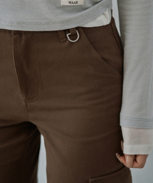 WAARFORWOMAN(ワール・フォー・ウーマン)の「W1154 Dリングカーゴブーツカットパンツ_ブラウン(その他パンツ・レディース・その他・SMALL/MEDIUM/LARGE)」の8枚目の写真