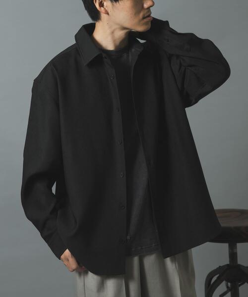 ITEMS URBANRESEARCH(アイテムズ アーバンリサーチ)の「『イージーケア』ストレッチデニムライク レギュラーカラーシャツ(シャツ/ブラウス・メンズ・ブラック/ネイビー・MEDIUM/LARGE)」の5枚目の写真