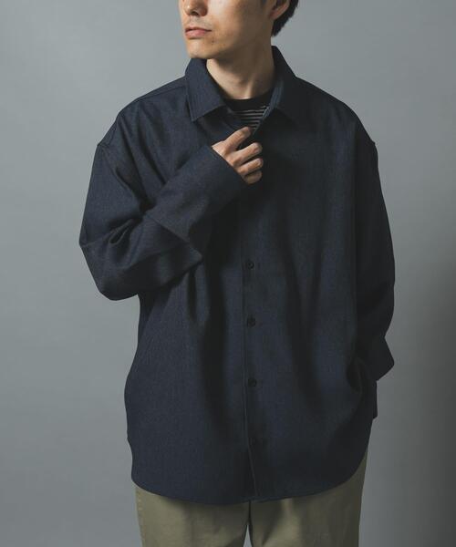 ITEMS URBANRESEARCH(アイテムズ アーバンリサーチ)の「『イージーケア』ストレッチデニムライク レギュラーカラーシャツ(シャツ/ブラウス・メンズ・ブラック/ネイビー・MEDIUM/LARGE)」の14枚目の写真