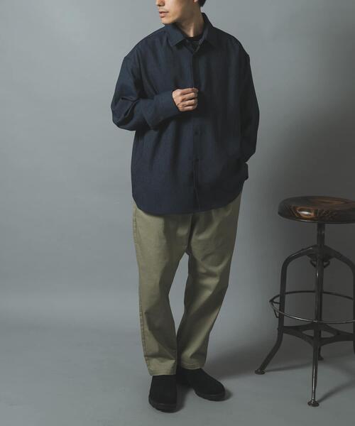 ITEMS URBANRESEARCH(アイテムズ アーバンリサーチ)の「『イージーケア』ストレッチデニムライク レギュラーカラーシャツ(シャツ/ブラウス・メンズ・ブラック/ネイビー・MEDIUM/LARGE)」の17枚目の写真