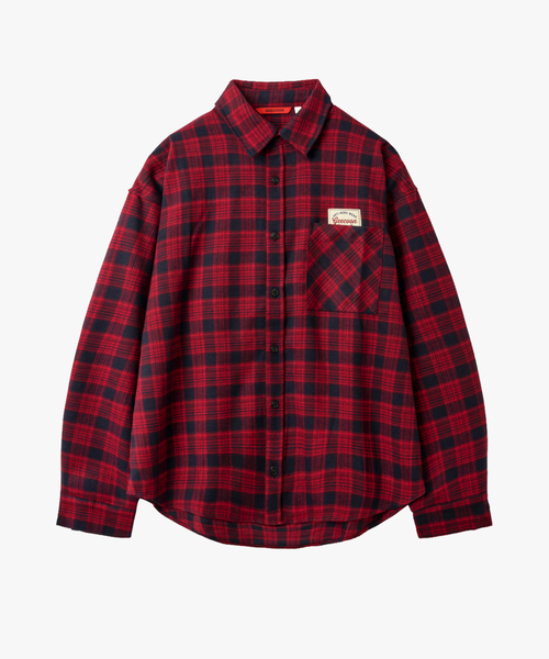 GEECOON(ジークーン)の「ヴィンテージセミクロップチェックシャツ GEE267-112 レッド(シャツ/ブラウス・メンズ・レッド・LARGE/X-LARGE)」の1枚目の写真