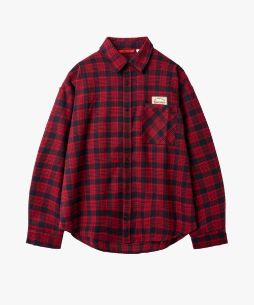 GEECOON(ジークーン)の「ヴィンテージセミクロップチェックシャツ GEE267-112 レッド(シャツ/ブラウス・メンズ・レッド・LARGE/X-LARGE)」の2枚目の写真