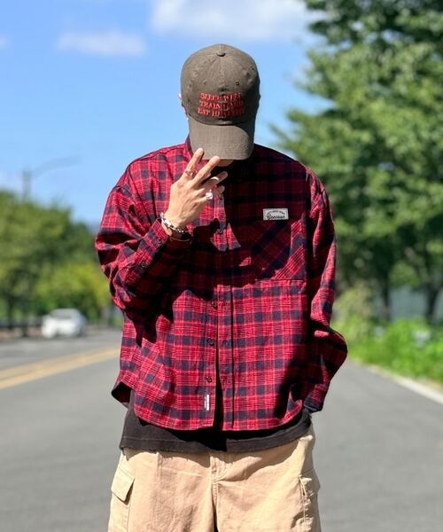 GEECOON(ジークーン)の「ヴィンテージセミクロップチェックシャツ GEE267-112 レッド(シャツ/ブラウス・メンズ・レッド・LARGE/X-LARGE)」の9枚目の写真