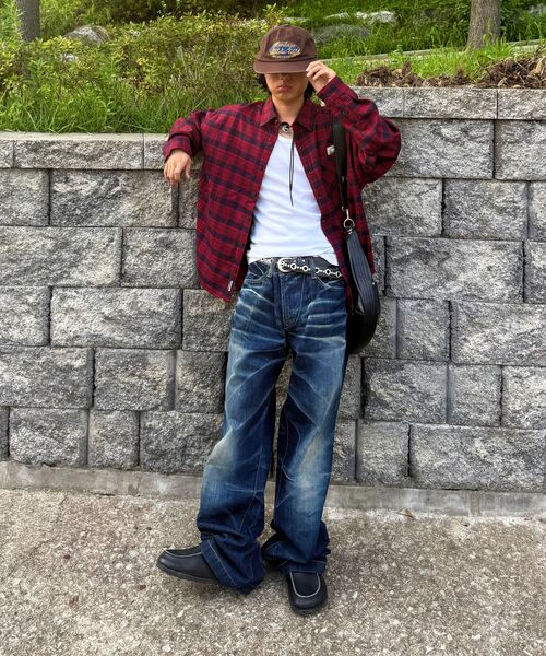 GEECOON(ジークーン)の「ヴィンテージセミクロップチェックシャツ GEE267-112 レッド(シャツ/ブラウス・メンズ・レッド・LARGE/X-LARGE)」の13枚目の写真