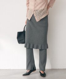 レイヤードニットパンツ