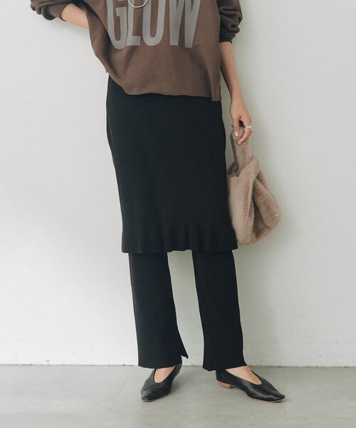 RIVE DROITE（リヴドロワ）の「レイヤードニットパンツ（その他パンツ・レディース・グレー/ブラック・38/36）」の4枚目の写真