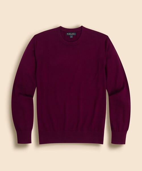 BROOKS BROTHERS(ブルックスブラザーズ)の「メリノウール クルーネックセーター(ニット/セーター・メンズ・バーガンディー/グレー・MEDIUM/LARGE/SMALL)」の1枚目の写真