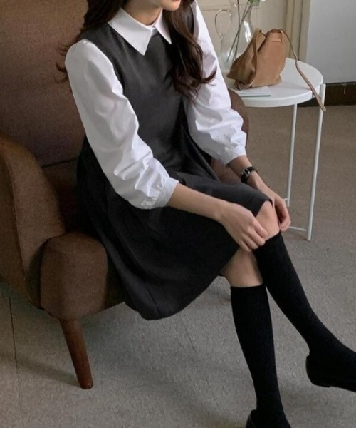 gossip!ロサンゼルス(ゴシップロサンゼルス)の「プリーツミニ ジャンパースカート(ワンピース・レディース・ブラック・FREE)」の20枚目の写真