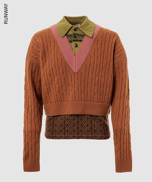DRIES VAN NOTEN(ドリスヴァンノッテン)の「MEDAN 4751 M.K.SWEATER(ニット/セーター・メンズ・ブラック/イエロー系その他/グリーン系その他・S/M)」の3枚目の写真