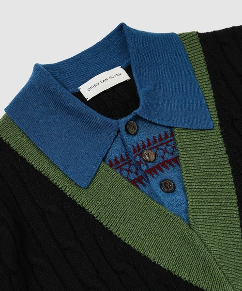 DRIES VAN NOTEN(ドリスヴァンノッテン)の「MEDAN 4751 M.K.SWEATER(ニット/セーター・メンズ・ブラック/イエロー系その他/グリーン系その他・S/M)」の5枚目の写真