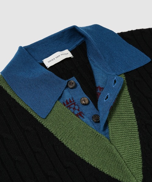 DRIES VAN NOTEN(ドリスヴァンノッテン)の「MEDAN 4751 M.K.SWEATER(ニット/セーター・メンズ・ブラック/イエロー系その他/グリーン系その他・S/M)」の6枚目の写真