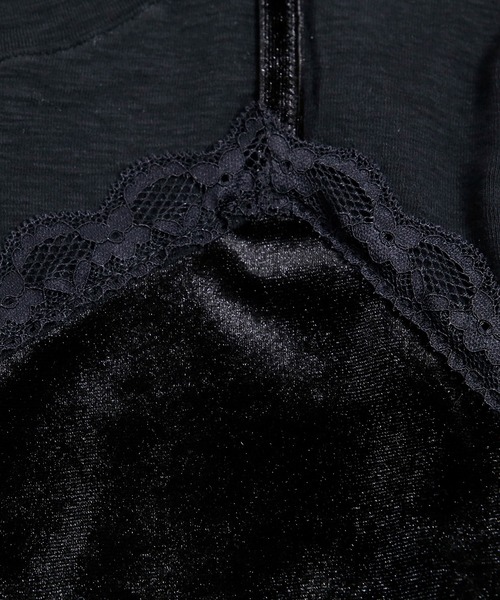 murea(ミュレア)の「レイヤード風ベロアキャミソール長袖カットソー(Tシャツ/カットソー・レディース・ブラック/グレー・FREE)」の22枚目の写真