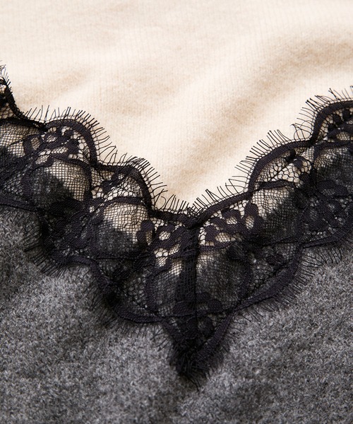 le cercle ADAM ET ROPE'（ルセルクルアダムエロペ）の「レースニット（ニット/セーター・レディース・チャコールグレー/オフホワイト・FREE）」の16枚目の写真