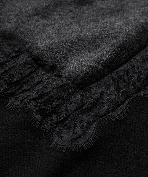 le cercle ADAM ET ROPE'（ルセルクルアダムエロペ）の「レースニット（ニット/セーター・レディース・チャコールグレー/オフホワイト・FREE）」の17枚目の写真
