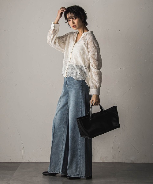 MAYSON GREY(メイソングレイ)の「【40周年限定】ペイズリーレースクロップドシャツ(シャツ/ブラウス・レディース・ブラウン・M)」の4枚目の写真