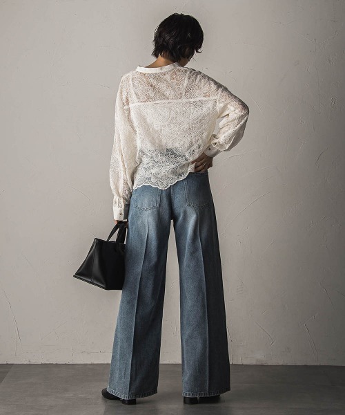 MAYSON GREY(メイソングレイ)の「【40周年限定】ペイズリーレースクロップドシャツ(シャツ/ブラウス・レディース・ブラウン・M)」の5枚目の写真