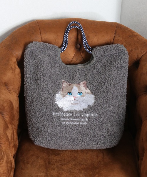 cepo(セポ)の「【WEB限定】アニマル刺繍ボアトートバッグ(トートバッグ・レディース・グレー/ブラウン/カーキ/ベージュ/オフホワイト/チャコール・FREE)」の10枚目の写真