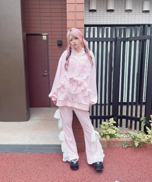 Ank Rouge（アンクルージュ）の「ハートウサギのBIGパーカー（Tシャツ/カットソー・レディース・ピンク/グレー・M）」の8枚目の写真