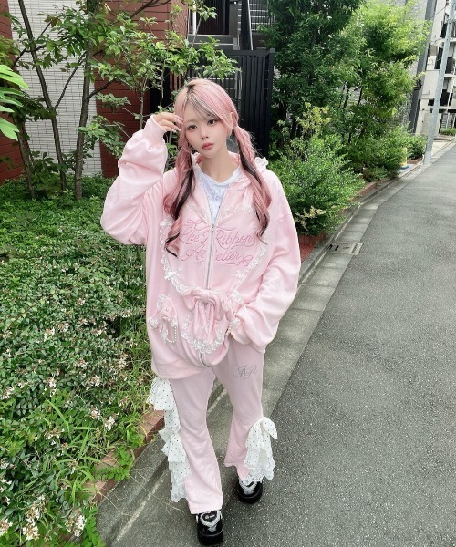 Ank Rouge（アンクルージュ）の「ハートウサギのBIGパーカー（Tシャツ/カットソー・レディース・ピンク/グレー・M）」の10枚目の写真