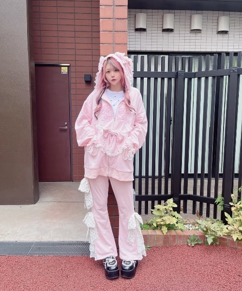 Ank Rouge（アンクルージュ）の「ハートウサギのBIGパーカー（Tシャツ/カットソー・レディース・ピンク/グレー・M）」の13枚目の写真