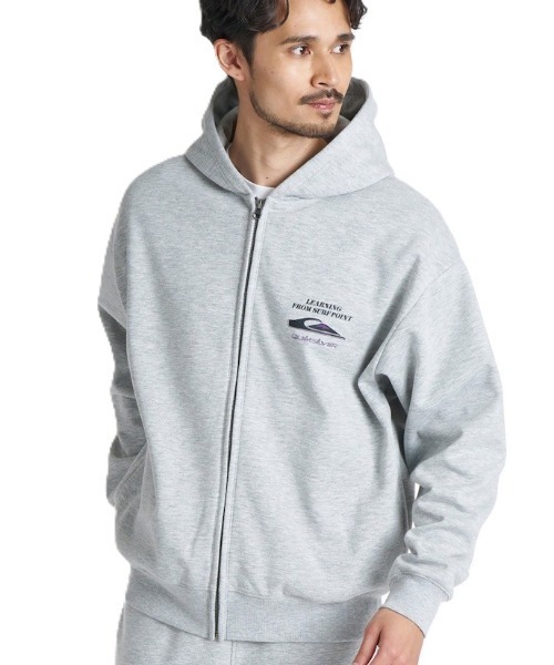 Quiksilver(クイックシルバー)の「クイックシルバー QUIKSILVER WR BONDING ZIP PK(パーカー・メンズ・ライトグレー/ブラック×ホワイト/ブラック・S/M/L/LL)」の1枚目の写真