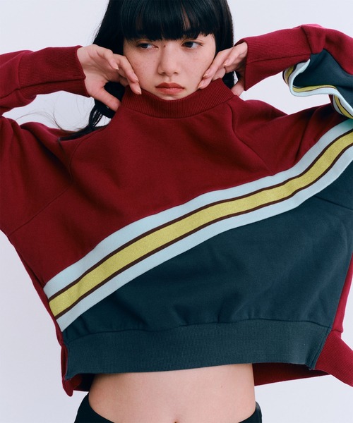 MONDEWORK（モンドワーク）の「切り替えトレーナー（スウェット・レディース・ホワイト/パープル/ピンク/バーガンディー・ONE SIZE）」の13枚目の写真