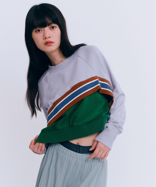 MONDEWORK（モンドワーク）の「切り替えトレーナー（スウェット・レディース・ホワイト/パープル/ピンク/バーガンディー・ONE SIZE）」の7枚目の写真